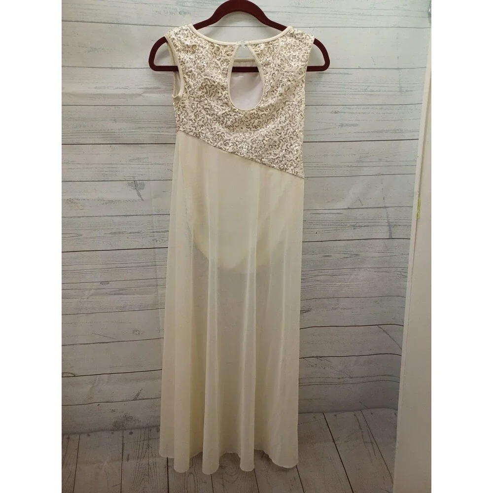Weissman Showtime Unconditionally 14252 Dance Sequins XLC Child XL Leotard Ivory